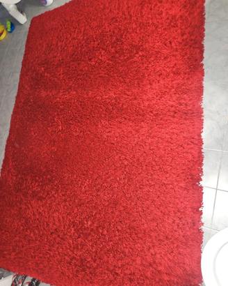 tappeto salone camera pelo lungo rosso 