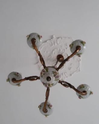 Lampadario vintage in ceramica.