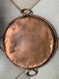 Antica teglia in rame con bei manici