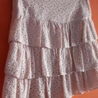 gonna in pizzo Sangallo rosa taglia S