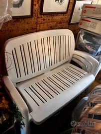 2 panchine plastica bianche da giardino