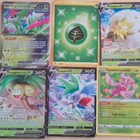 Nove carte Pokèmon tipo erba