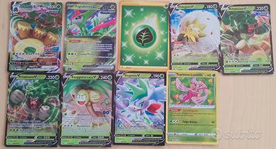 Nove carte Pokèmon tipo erba