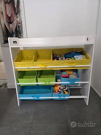 Scaffale Porta Giochi con 9 Contenitori