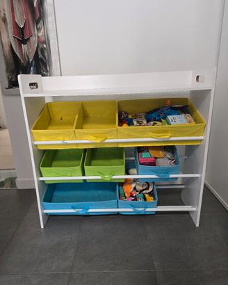 Scaffale Porta Giochi con 9 Contenitori