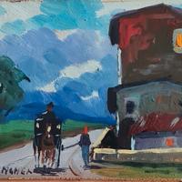 Quadro Notturno con carrozzella