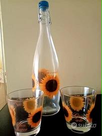 Set bottiglia +6 bicchieri Girasole Sun Flower