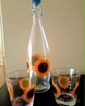 Set bottiglia +6 bicchieri Girasole Sun Flower
