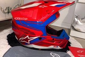 Casco Cross Alpinestars SM5 Action 2 Rosso Blu
