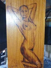 ARTE Pirografica su Tavola LEGNO  VINTAGE 