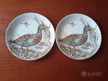 Coppia Piatti Vintage Wild Birds "il Germano"
