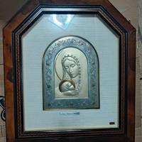 Quadro Madonna  in lastra di Argento  e Oro