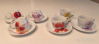 set da 6 tazzine floreali 