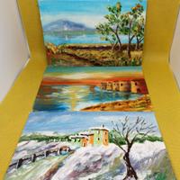 Quadro paesaggio invernale, estivo, primaverile