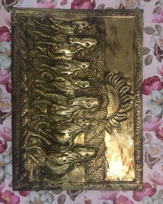 Decorazione da parete 7 cavalli in ottone – forza,