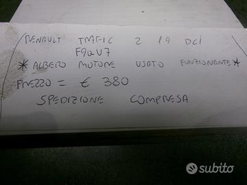 Albero motore renault trafic 2 1.9 dci f9qu7