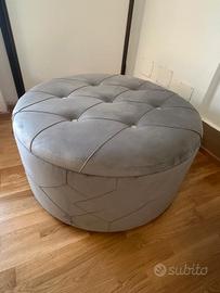 pouf contenitore maxi in velluto grigio 