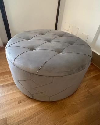 pouf contenitore maxi in velluto grigio 