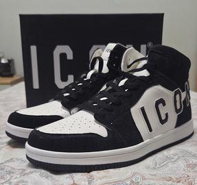 Scarpe Sneakers ICON Alte Nere Bianche Tg 43 Nuove