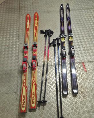4 Sci e 4 Racchette Vintage d'epoca