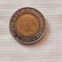 Moneta da 500 Lire Luca Pacioli 