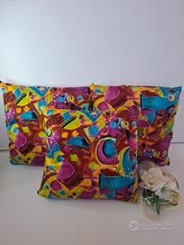 Tris cuscinetti decò multicolor 