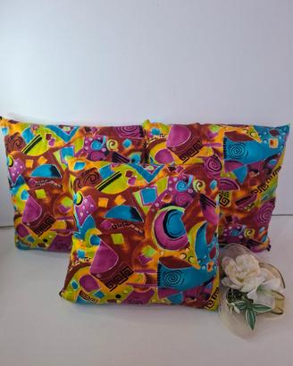 Tris cuscinetti decò multicolor 