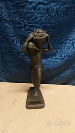 Scultura In Bronzo Patinato Carbonaio Anon Patina