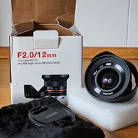 Samyang 12mm f 2.0 attacco fuji fujinon