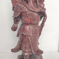 Scultura Samurai Antica In Legno di Palissandro