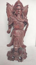 Scultura Samurai Antica In Legno di Palissandro