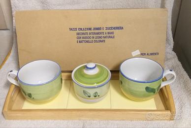 Tazze colazione con zuccheriera e vassoio