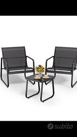 Poltroncine con tavolino da giardino NUOVI