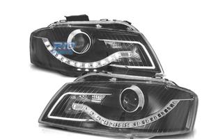 FARI AUDI A3 8P LUCE DIURNA A LED FONDO NERO