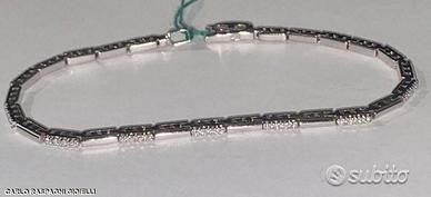 BRACCIALE TENNIS IN ORO 18kt. ALTERNATO DIAMANTI