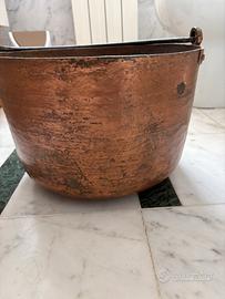 Antico Paiolo in Rame Battuto a Mano Vintage