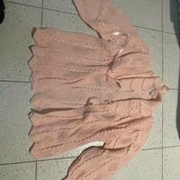 Cardigan traforato rosa cipria