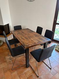 Tavolo stile industriale vintage industrial sedie