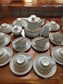 servizio da the in porcellana Rosenthal con bordo 