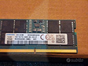 16GB ddr5 sodimm 1rx8 pc5 5600 Samsung