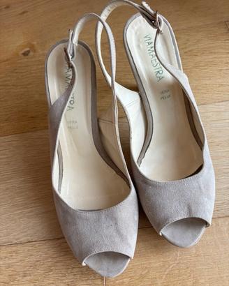 Scarpe con tacco e plateau open toe