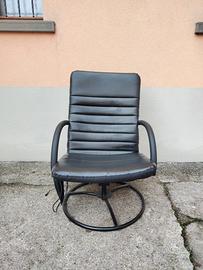 poltrona relax in pelle girevole - salotto/ufficio