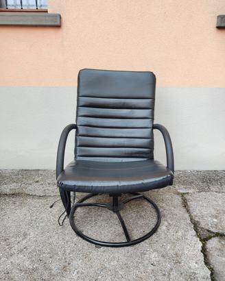 poltrona relax in pelle girevole - salotto/ufficio
