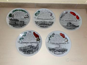 PIERO FORNASETTI LOTTO 5 PIATTI TIPICI REGIONALI