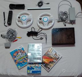 Nintendo Wii Nera Completa + 4 Giochi e Accessori