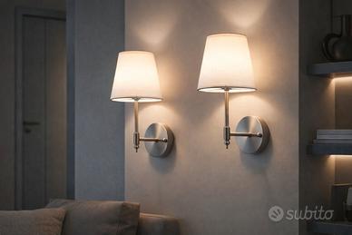 set 2 applique da parete ricaricabili Argento 