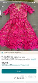 Vestito Motivi rosa fuxia in pizzo