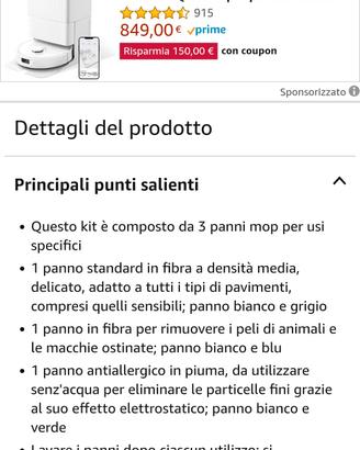 PANNI ORIGINALI ROWENTA ROBOT 