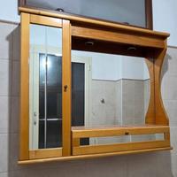 mibiletto da bagno mobile in legno specchiera 