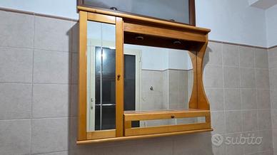 mibiletto da bagno mobile in legno specchiera 